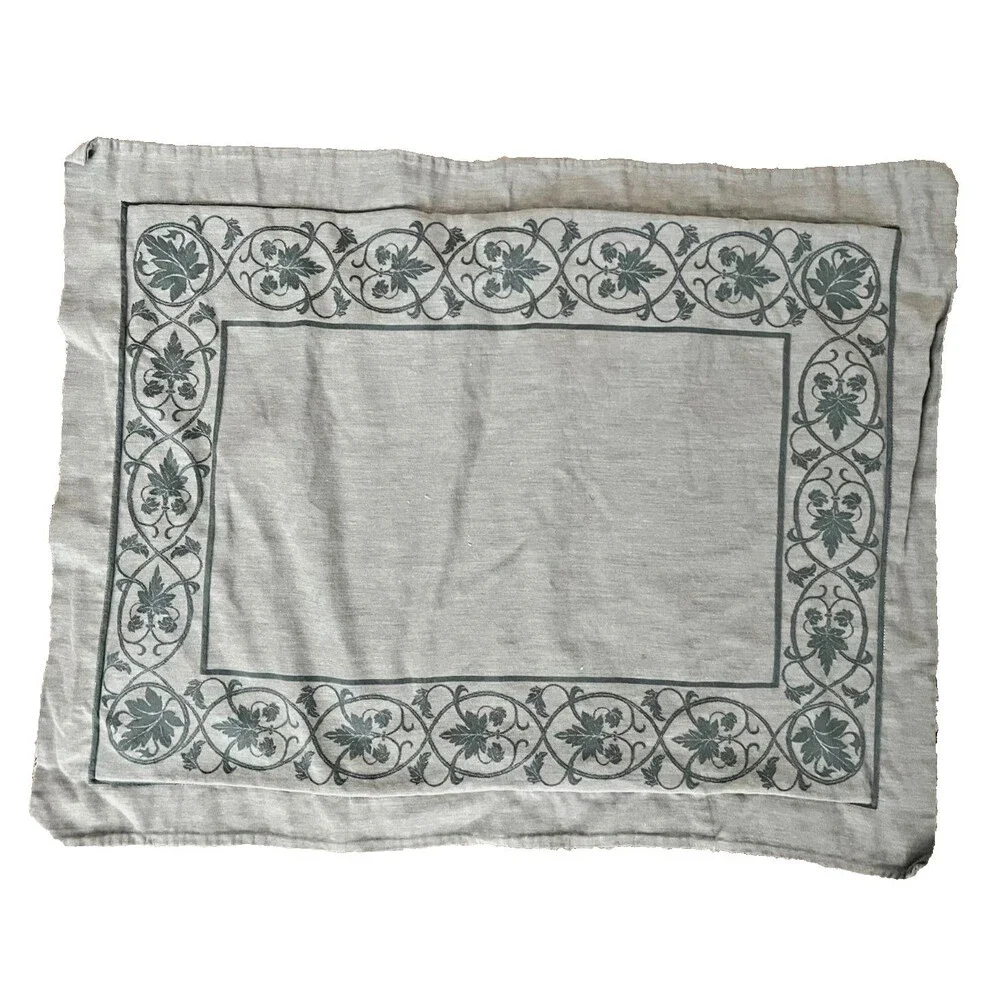 Restoration Hardware Silver Sage Leaf Medallion Standard Sham 100% Cotton Green